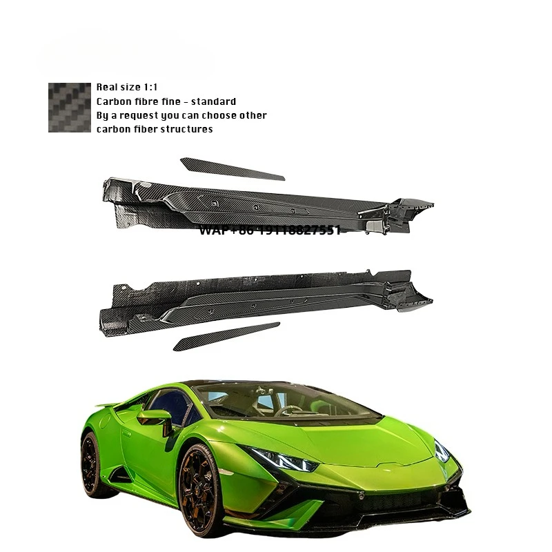 

New Dry Carbon Fiber Bumper Side Skirt for Huracan LP580-610-Evo Upgrade Tecnica Style Bolt-On