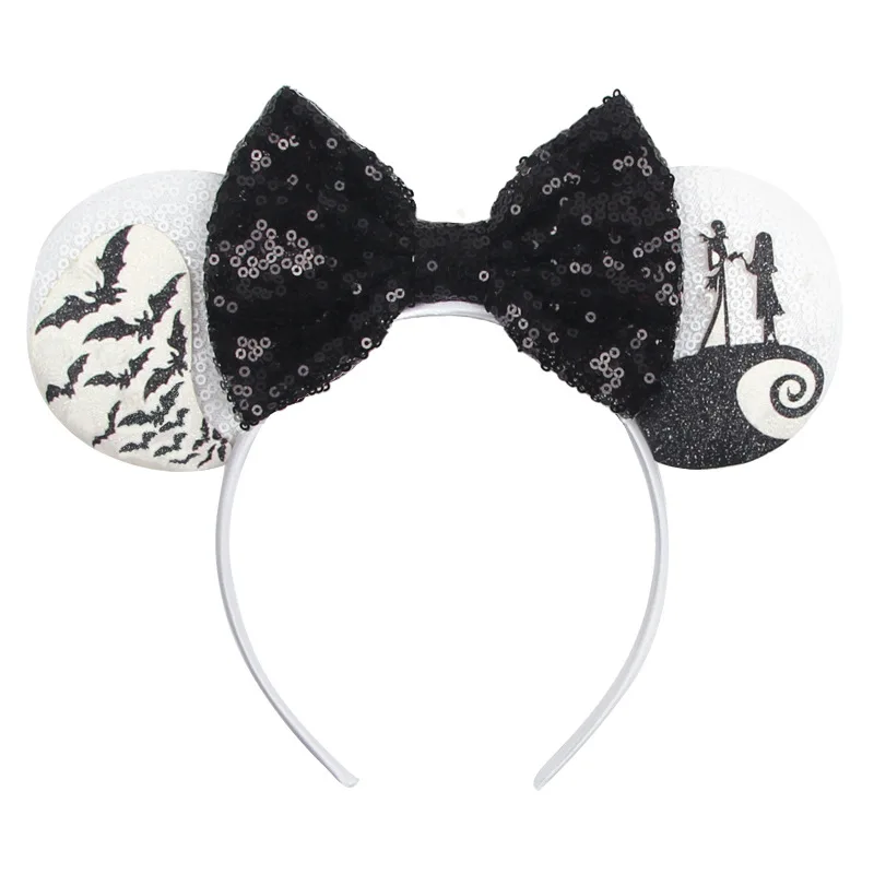 Halloween Hot Selling Headband Wholesale New Mickey Ear Ghost Face Children\'s Amusement Park Hair Accessories Cross border