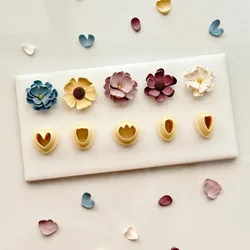 5Pcs/Set Mini Flower Petal Polymer Clay Cutters | Ceramic tools| Polymer clay cutters| Floral cutters| clay tools
