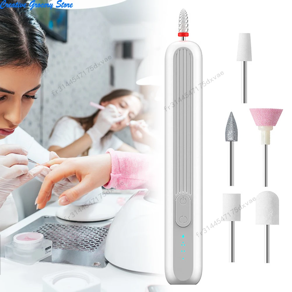 Kit de broca elétrica para unhas, kit profissional de manicure e pedicure, 3 configurações de velocidade para cuidados com os pés das mãos dos pés para todos os tipos de unhas