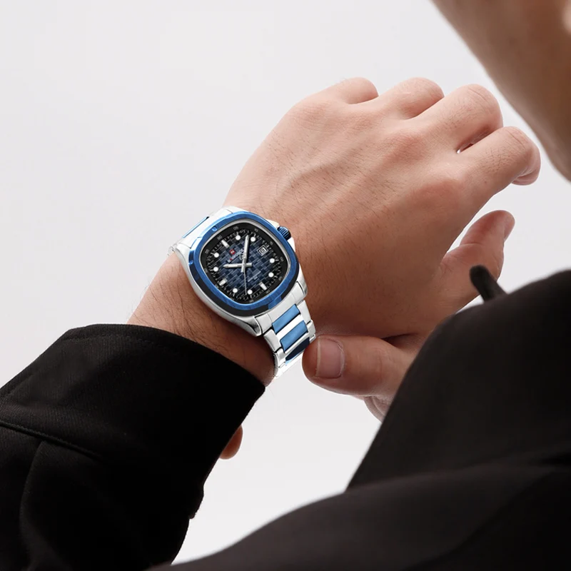 NAVIFORCE Original Watches Men\'s Fashion Square Style Sports Military Waterproof shockproof Date Display Wrist Watch Male Clocks