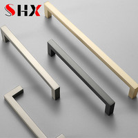 Cabinet Handles Kitchen Door Handles Drawer Knobs Aluminum Alloy Wardrobe Door Handles Brushed Modern Style Hardware