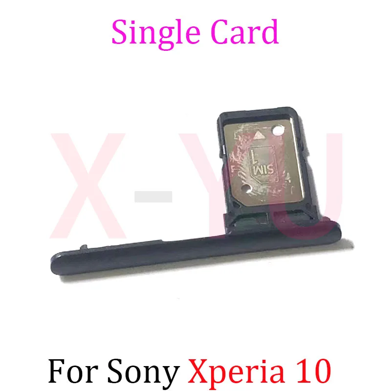 For Sony Xperia 10 Single SIM Card Tray Slot Holder Dual SD Reader Socket