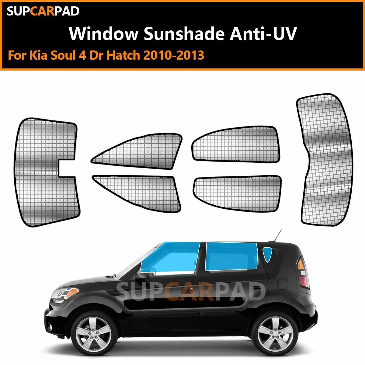 

For Kia Soul 4 Dr Hatch 2010-2013 Custom Car Window Sunshade Anti-UV Car Sun Window Visors Sunshade Covers Accessories