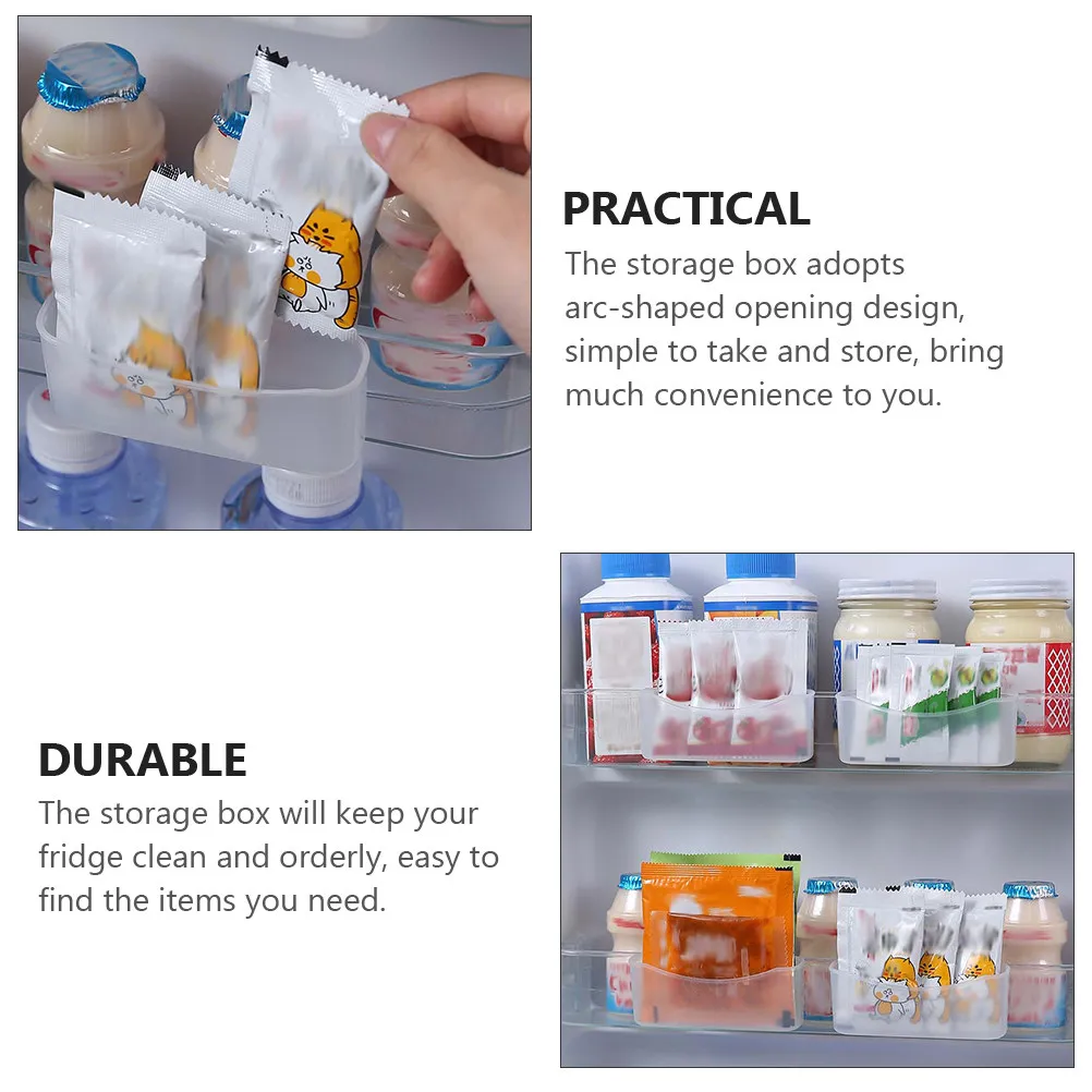 

6Pcs Refrigerator Storage Boxes Hanging Design Seasoning Bag Organizer Fridge Freezer Storage Container Easy Access