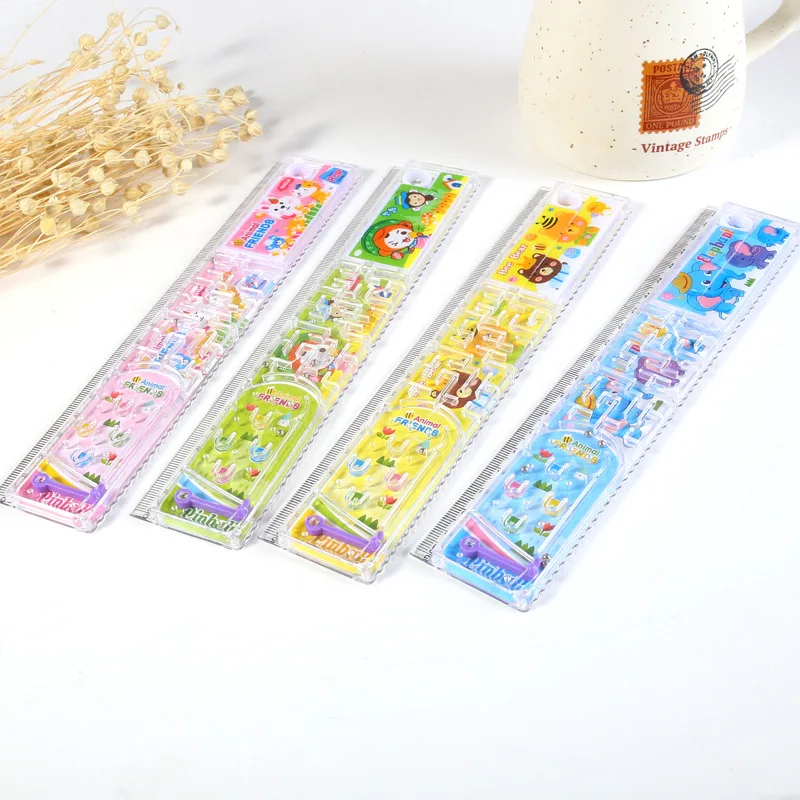Casuale 4 pz Cartoon Righello di Plastica Alunni Interessante Labirinto + Puzzle Gioco Righello 20 cm Puzzle Righelli Kawaii Studenti Materiale Scolastico