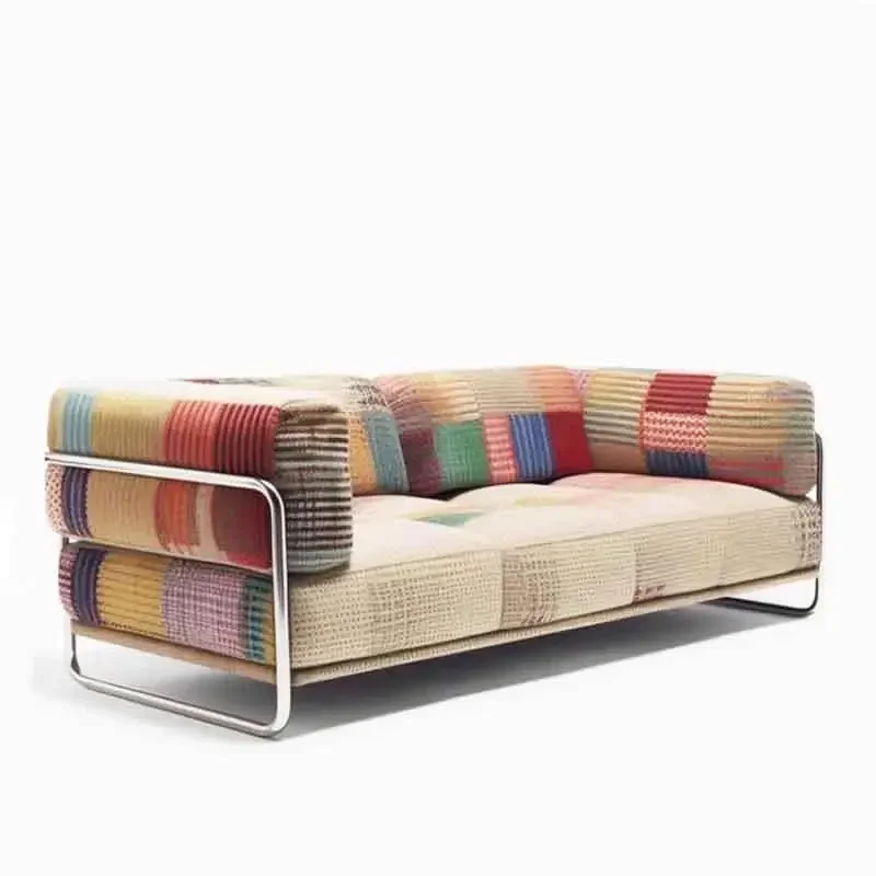 

Loveseat Metal Living Room Sofas Minimalist Vintage Lounge European Living Room Sofas Ergonomics Comfortable Divano Furniture