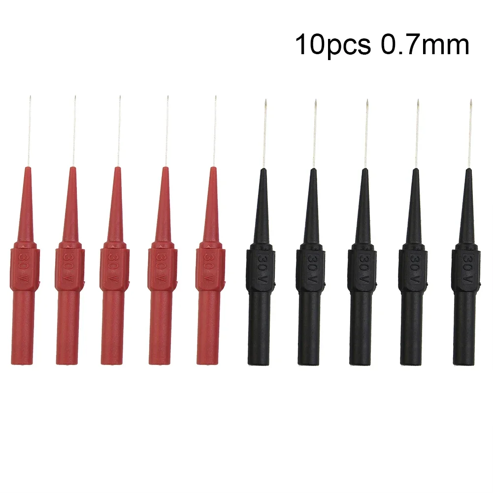 Two Color Probe Test Probe Soft Handles Anti Breakage Copper Needles Manipulating Stainless Steel 10pcs Suitable