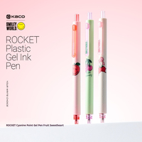 KACO New Cute Press Gel Ink Pens 3pcs/Set,SMILEYWORLD Co-branded Fruit Sweetheart Kawaii Writing Pens Back To School Stationery