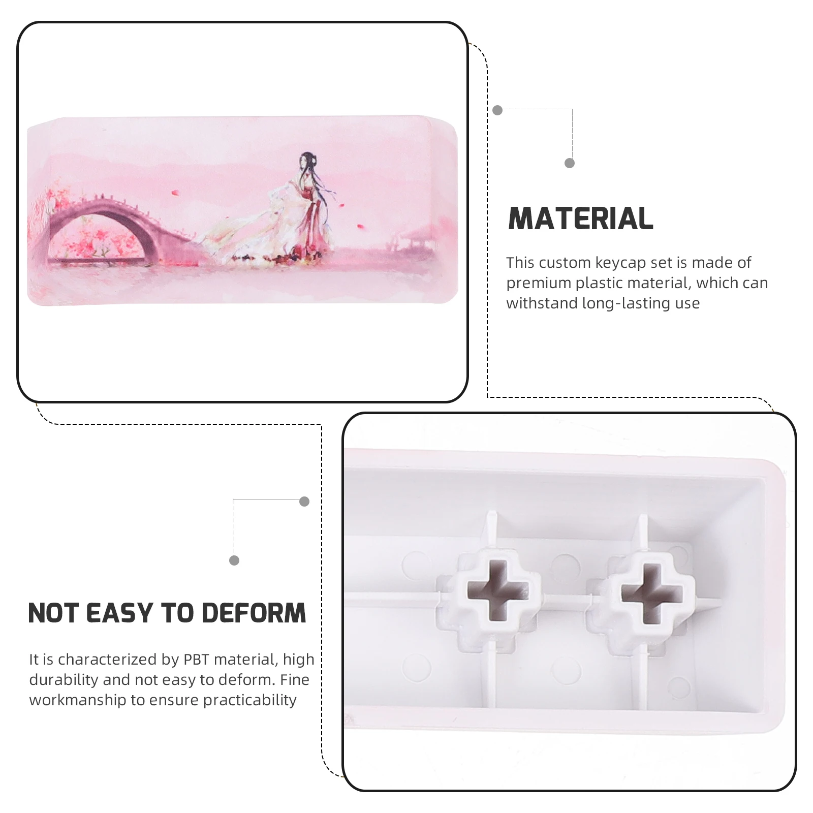 

1 Set 5-Sided Dye Sublimation Keycaps Mechanical Keyboard Replacement Custom Caps Fade Resistant Matte Finish Esc Enter