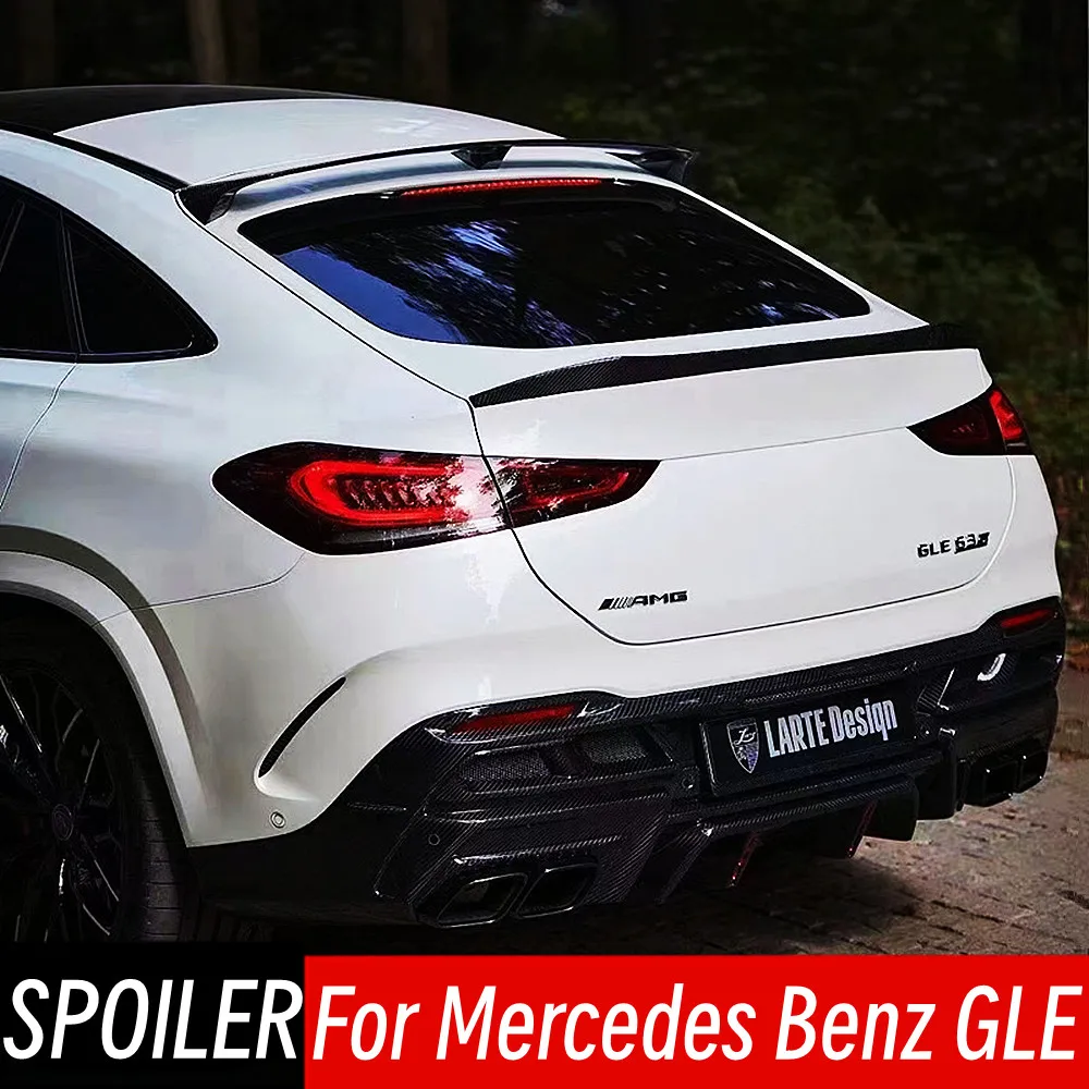 For Mercedes Benz GLE Coupe C167 GLE350 450 GLE53 GLE63 AMG Carbon Fibe Rear Trunk Lid Rear Window Car Spoiler Wings Accessories