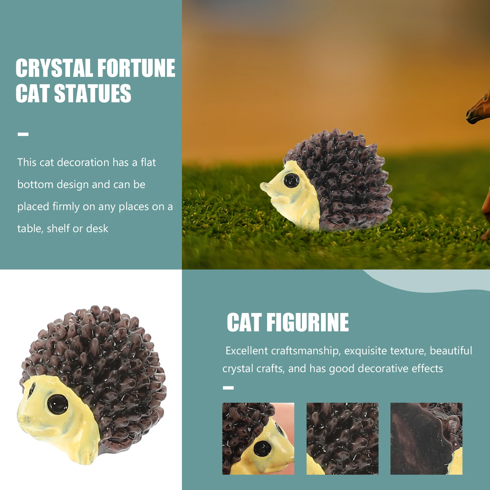 

10 Pcs Mini Hedgehog Figurines Resin Crafts for Fairy Garden Bonsai Decoration Home nament Non Fading Durabled