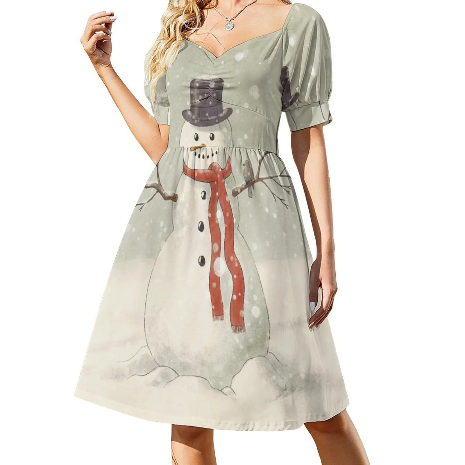 

The Snowman Short-Sleeved Dress dress summer 2025 women Casual dresses summer dress womens 2025 Bride dresses