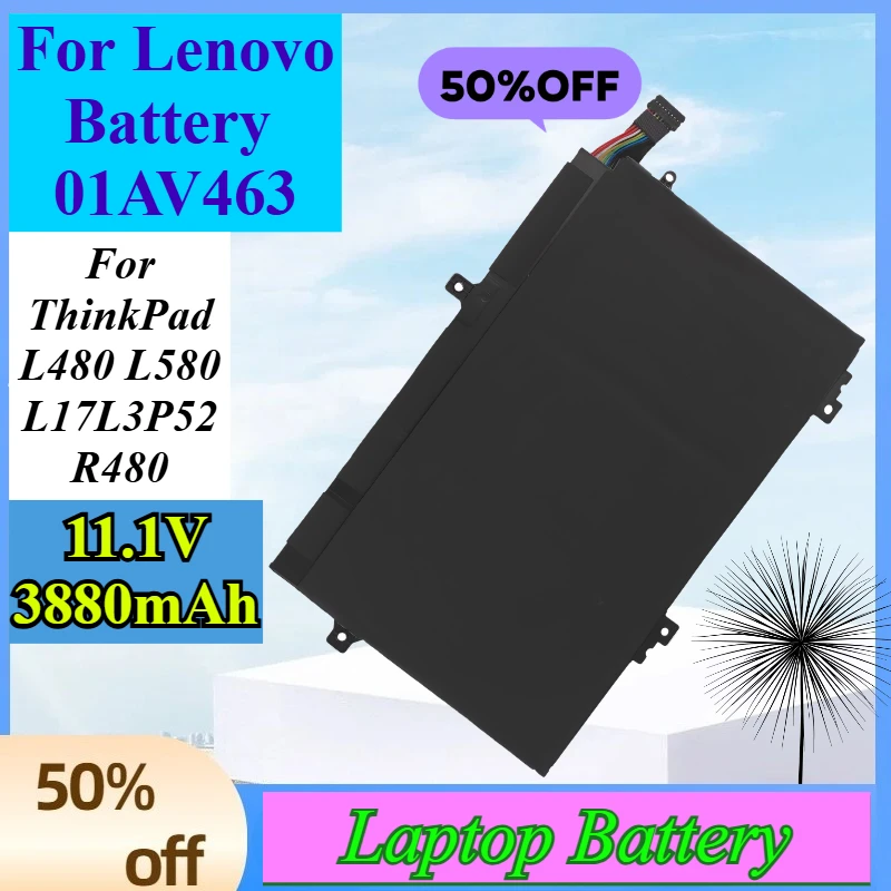 

Аккумулятор для ноутбука 11.1V 3880mAh 01AV463 для Lenovo ThinkPad L480 L490 L580 L590 L14 L15 L17 L3P52 R480 01AV463