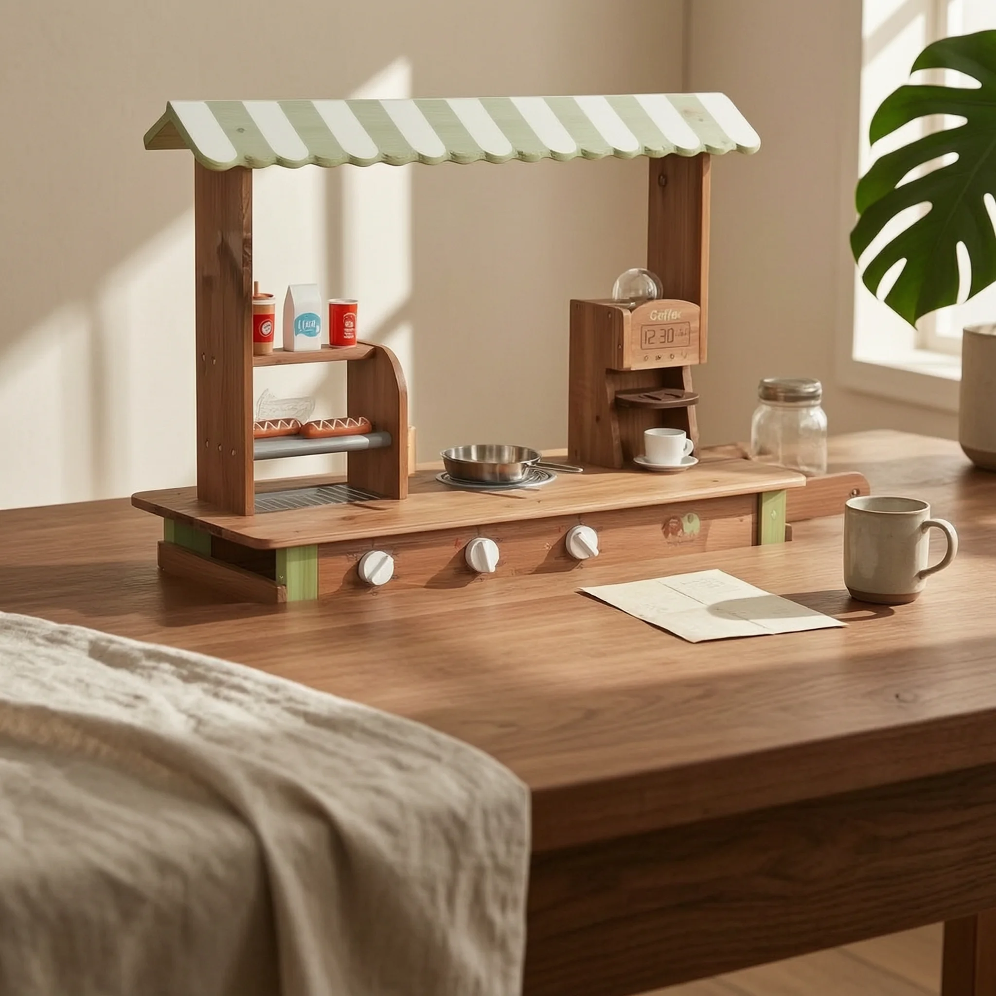 Wooden Market Stand Outdoor Children's Market Stand Grocery Store Playset Imagination