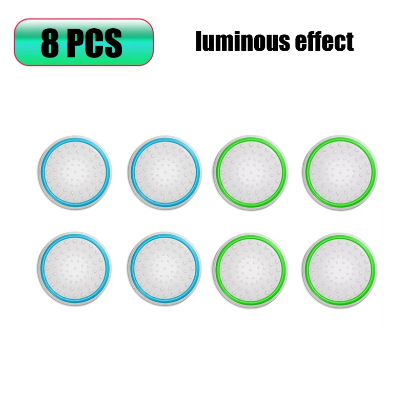 8 Stück Thumb-Stick-Griffkappen-Abdeckung für PS5 PS4, leuchtende Silikon-Joystick-Griffkappen für Xbox 360 One Series X/S Controller