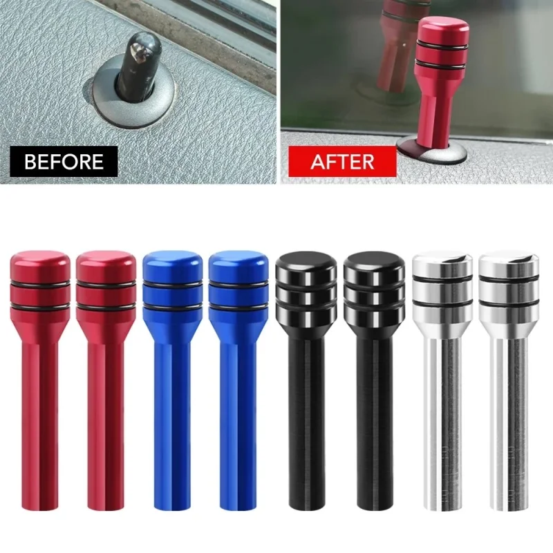 2/4pcs Universal Car Truck Interior Door Lock 49mm Knob Pull Pins Aluminum Alloy Auto Car Security Door Lock Pins