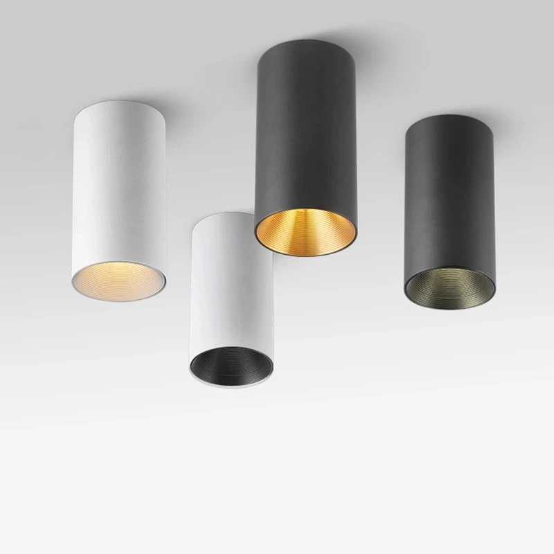 سطح شنت أسطواني LED COB النازل الذهب عاكس 7 واط 9 واط 12 واط 15 واط LED لمبات السقف مصباح بقعة ضوء LED النازل #1