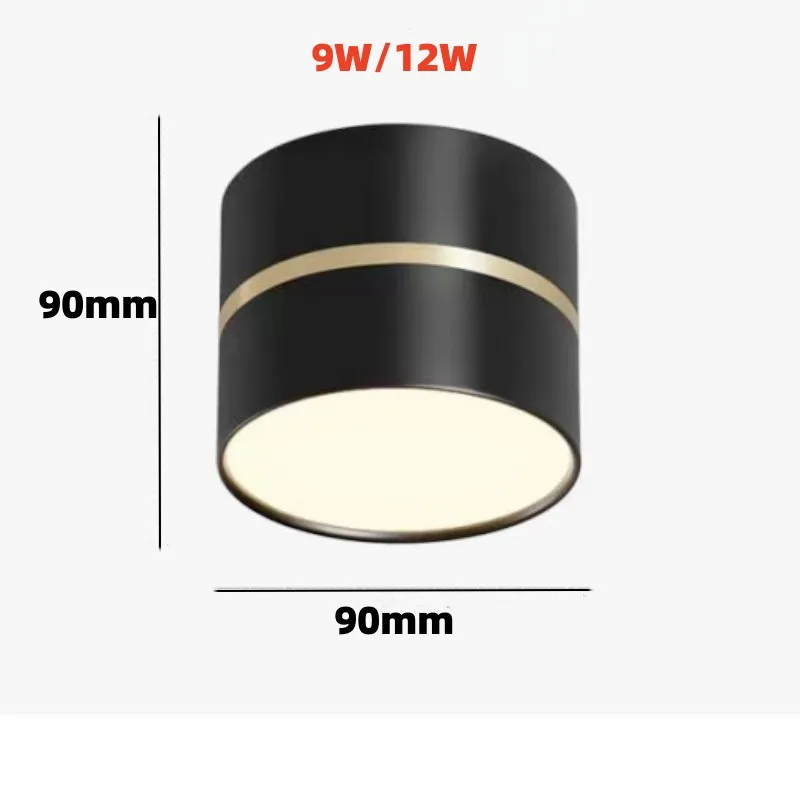 LED surface-mounted downlight bedroom corridor home light 9W/12W cloakroom simple modern living room AC85-265V