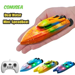 Remote Controlled Boat Electric Speedboat High Speed Dual Motor Radio Control Ship Competition Racing Stunt Boats Toys for Boys