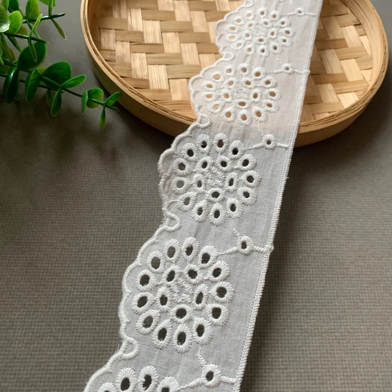 6cm new cotton fabric barcode embroidery lace versatile hole digging Lolita DIY children's clothing doll collar accessories X513