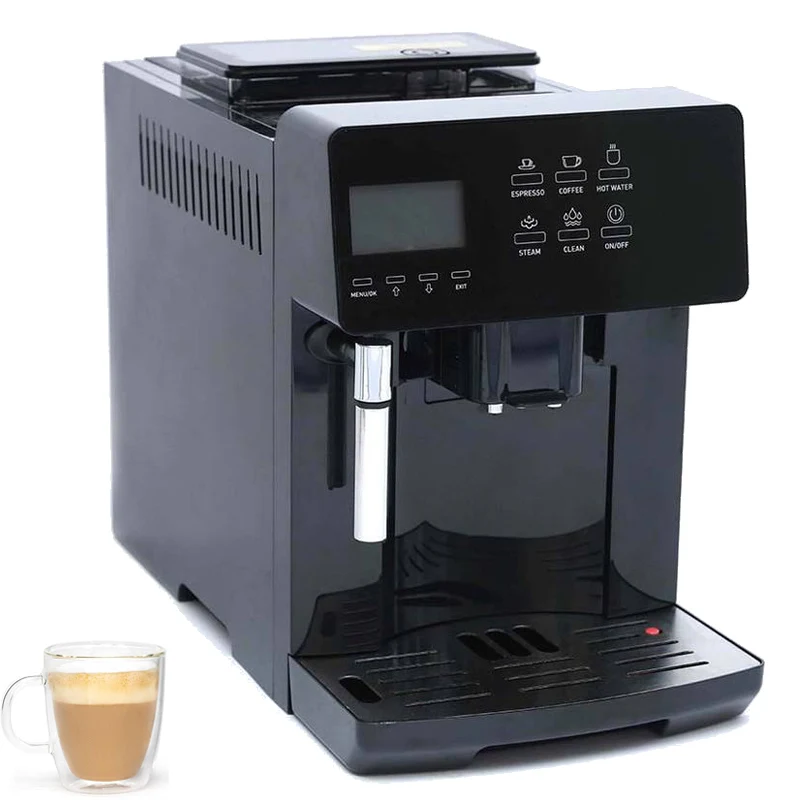 New Design Touch Screen Panel Built-In Adjustable Espresso Bean Grinder Milk Frother Automatic Coffee Machine Maker