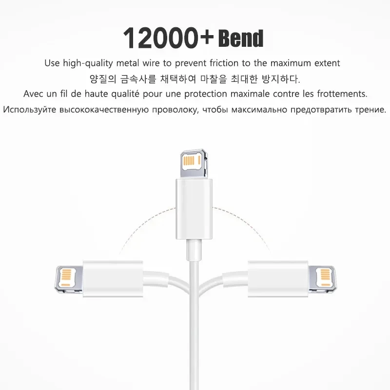 Cable de carga rápida 20W PD USB a Lighting, USB C a Lighting, para Apple iPhone 14 13 12 11 Pro Max X XR Plus, iPad, línea de sincronización de datos 5
