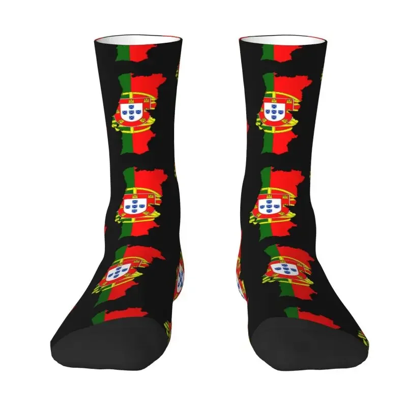 Kawaii Portugal Map Flag Socks Men Male Women Warm Breathable 3D Print Sports Football Socks