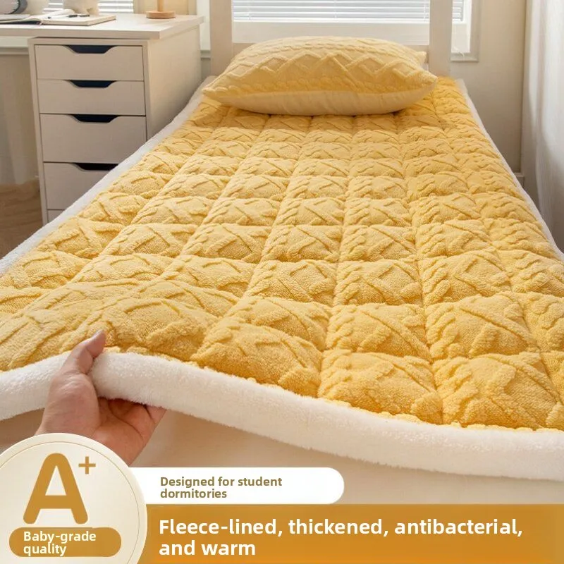 Thickened Milk Velvet Bedding Student Dormitory Bedroom Pad Blanket Soft Pad Polyester Fiber Washable Modern Simple Style