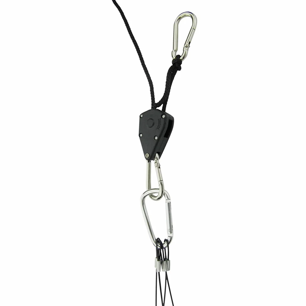 2 Stück Pflanzenlicht-Aufhänger, robust, verstellbar, Seil-Clip, perfekt zum Wachsen von Leuchten, Gartengeräten, 1/8-Zoll-Aufhänger