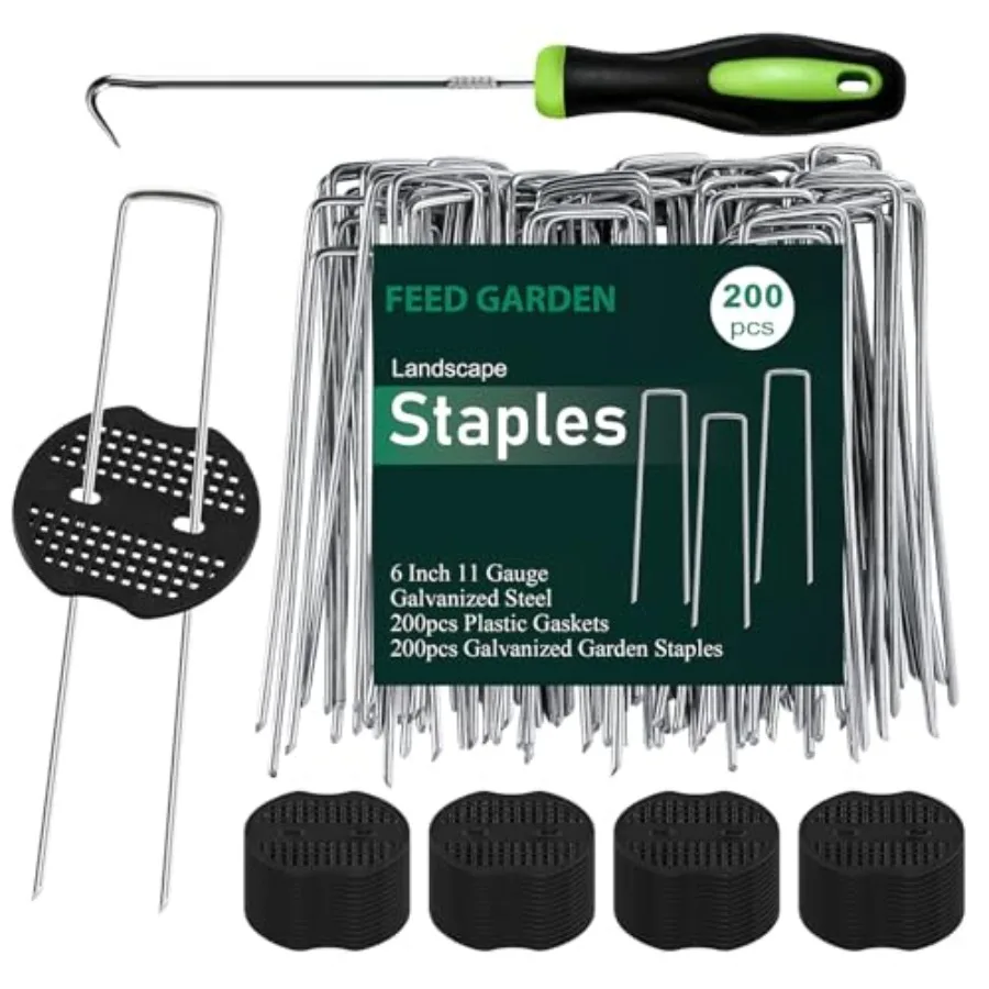 

6-дюймовые оцинкованные ландшафтные скобы, крючки-фиксаторы, садовые колышки, 11 калибр, антикоррозийные, для ландшафтной ткани, U-образные шпильки для газона