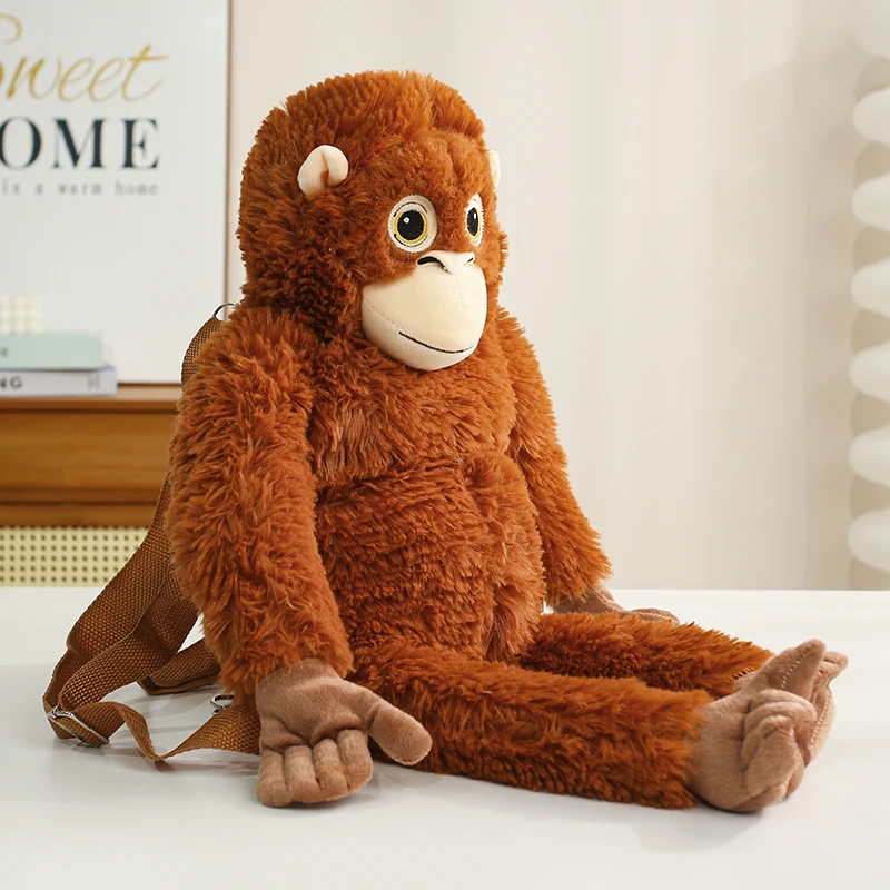 1pc engraçado orangotango brinquedos de pelúcia super macio macaco de pelúcia animais brinquedos bonito orangotango mochila devebag boneca presente criativo