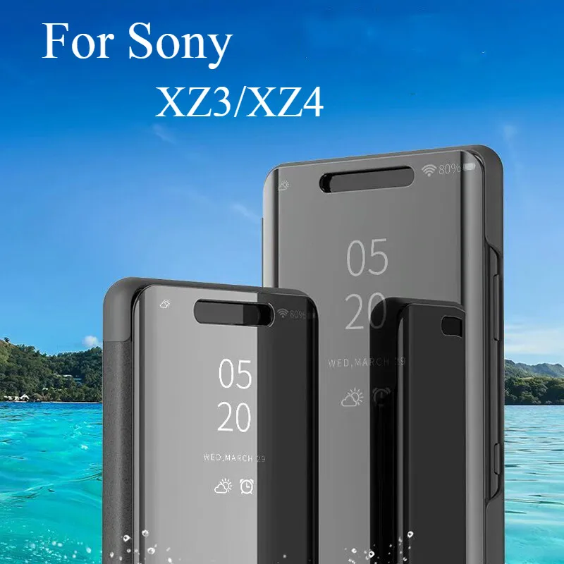 For SONY Xperia XZ3 Case For Sony Xperia XZ4 Case Smart Cover XZ3 Clear Mirror View Filp For SONY Xperia XZ 4 Case 360