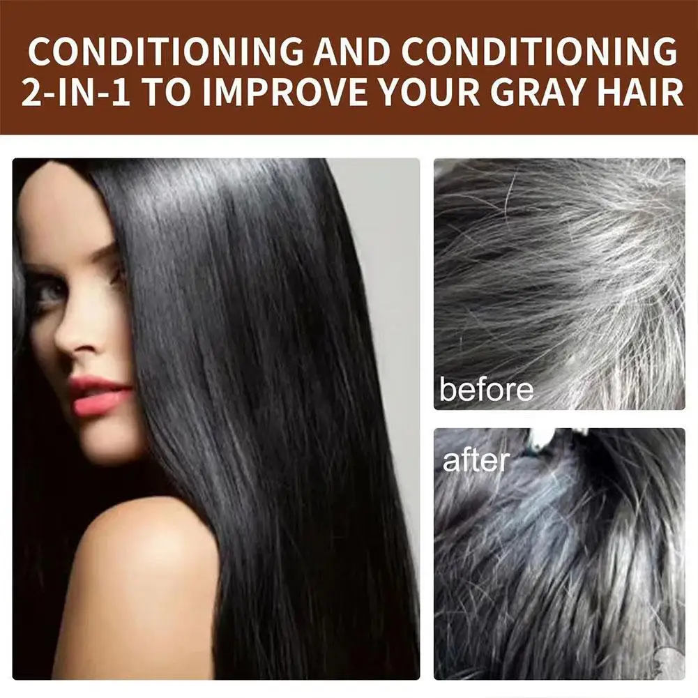 Hair Shampoo Gray White Hair Dye Canas Black Shampoo Soap Natural Smooth Moisturizing Nourishing Hair Care