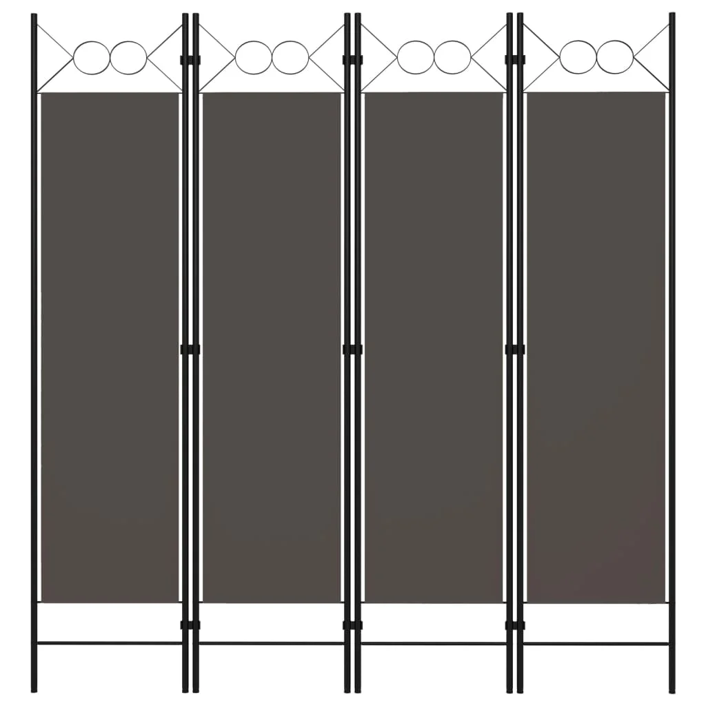 Separation Wall 4 panels anthricite 160x180 cm