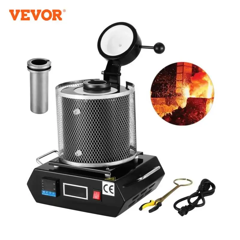 VEVOR 1KG 2KG 3KG 1150 ℃ macchina automatica digitale del forno di fusione per fusione raffinazione fusione rottami argento oro stagno alluminio