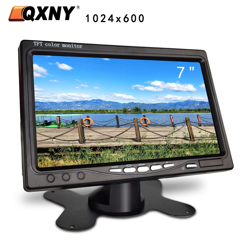 7 Inch Car Monitor TFT LCD 1024X600  Display Rear View Screen 12V/24V for Vehicle Backup Camera CCTV Home Security Surveillance