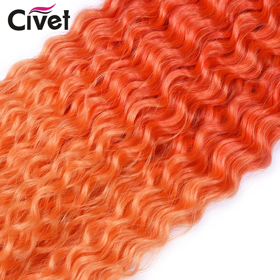 Aril Curl Crochet Hair Extensions pour Femme, Synthétique, Ombre, Orange, Document Passion, Twist Braiidng, Livraison Gratuite, 22 ", 3 Pcs