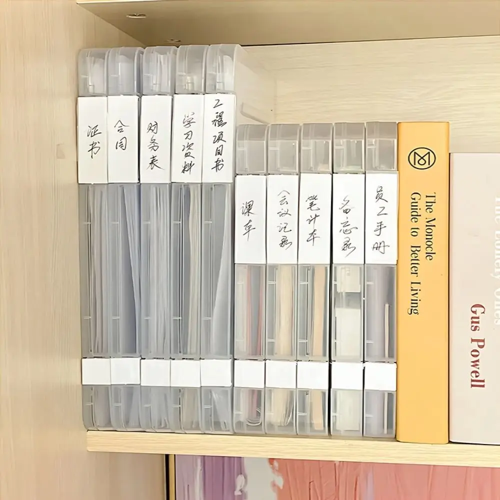 صندوق تخزين بلاستيكي شفاف مقاس A4، حافظات تخزين الملفات المرئية الشفافة المقاومة للرطوبة، تصميم قلاب، حامل تخزين الألغاز للمكتب
