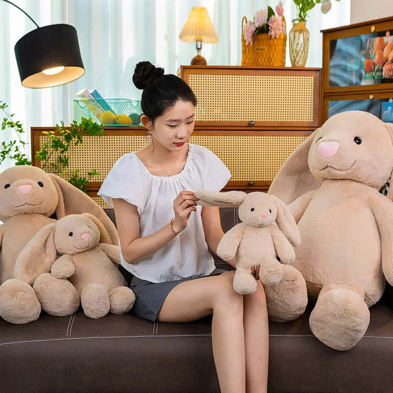 Kawaii Stuffed Long Ear Rabbit Plush Toy Bunny Cartoon Soft Doll Babies Girls Sleeping Companion Plush Doll Birthday Xmas Gift