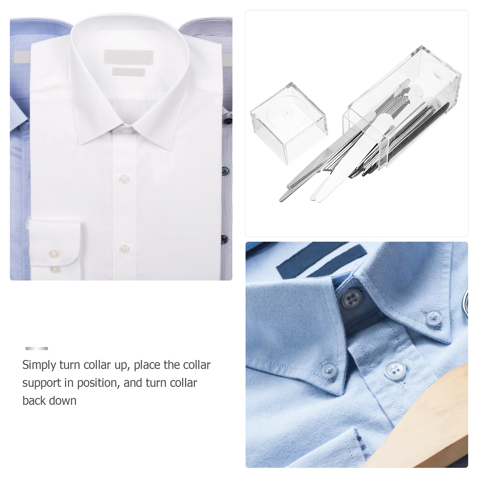 

40pcs Shirt Collar Stays Acrylic Stainless Steel Men Dress Shirts Garment Supplies Anti Wrinkle Functional Accessories