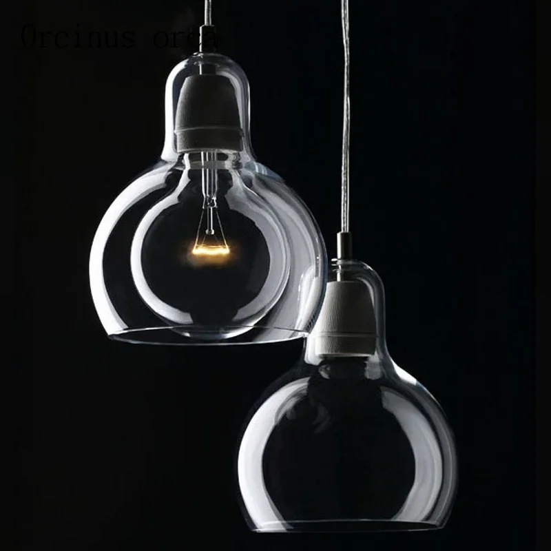 Modern minimalist glass Edison bulb chandelier restaurant living room personalized originality single head Chandelier