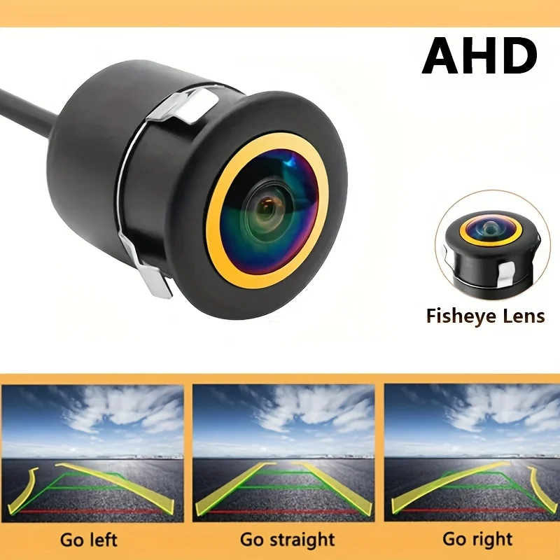 18.5mm (0.728-inch) drilling AHD Backup Camera, Moving Trajectory Line for Easy Parking, Night Vision Assistance Blind Spots
