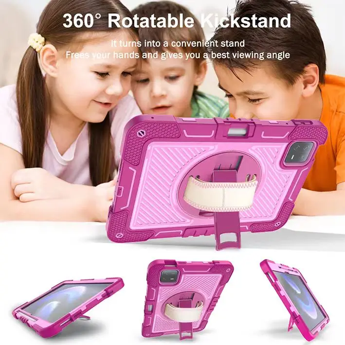 360 Rotating Case for Xiaomi Pad 6 Pro 11 Inch 2023 Armor Shockproof Stand Cover with Shoulder Strap for Xiaomi Pad 6 Pad6 11