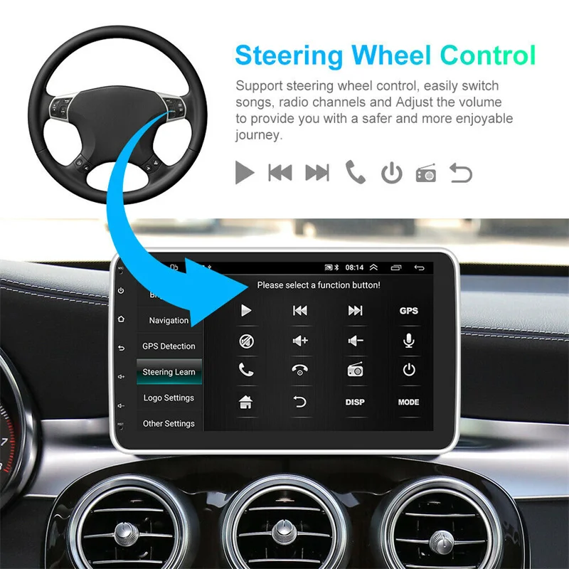 Car Stereo Radio Rotate Touch Screen For Universal Carplay GPS Navigation Bluetooth WIFI Autoradio