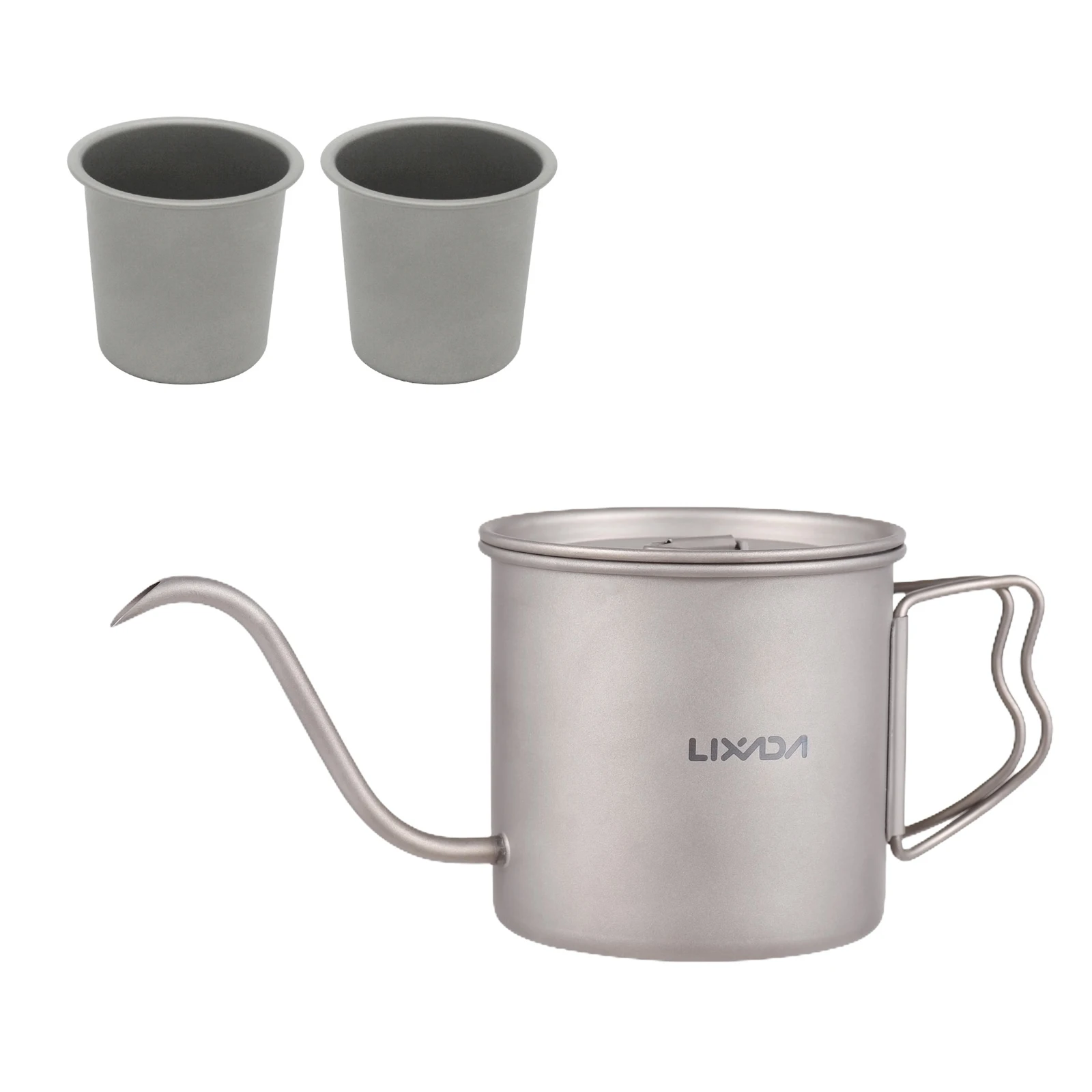 

Lixada 400ml Titanium Coffee Pour Over Kettle Coffee Mini Tea Water Camping Pot Stove Top Coffee Pot Gooseneck Picnic Drinkware