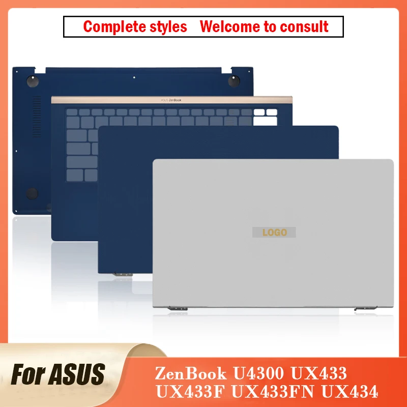 New Original For ASUS ZenBook U4300 UX433 UX433F UX433FN UX434 Laptop LCD Back Cover Hinges Palmrest Bottom Case Non-Touch 14 In