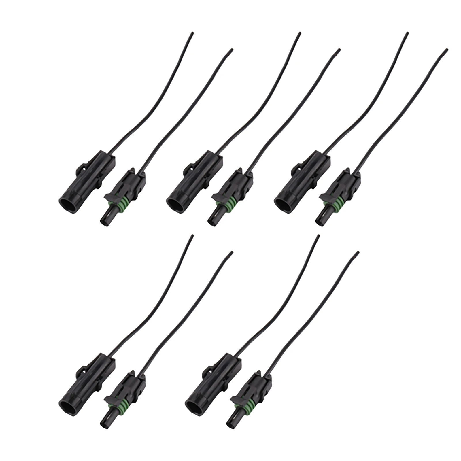 5 Pair OLS 1-Wire 1 Pin Way For Delphi GM Automotive Female Male Weather Pack Connectors Kit Assembled With 6