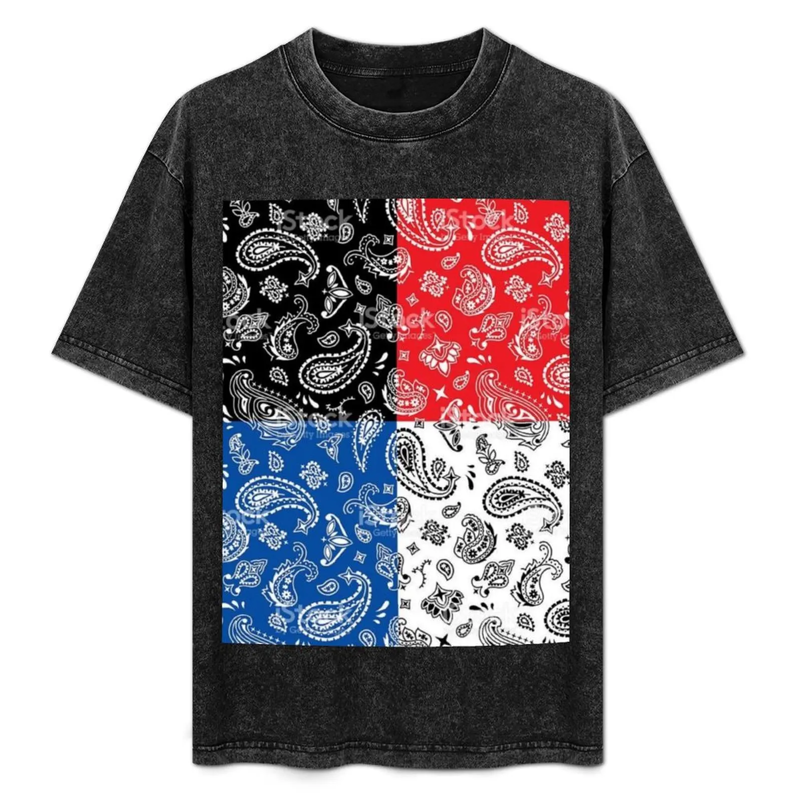 Red white blue and black bandana T-Shirt cheap stuff boys animal print quick-drying baggy shirts mens graphic t-shirts pack