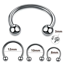 1Pc Surgical Steel Internally Thread Ball Horseshoe Rings Piercing Ear Tragus Eyebrow Lip Ring Nose Hoop Septum Jewelry Gift
